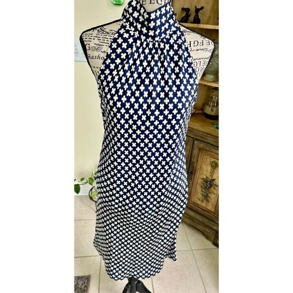 Pink Tartan 100% silk halter dress in clover design - Picture 1 of 11